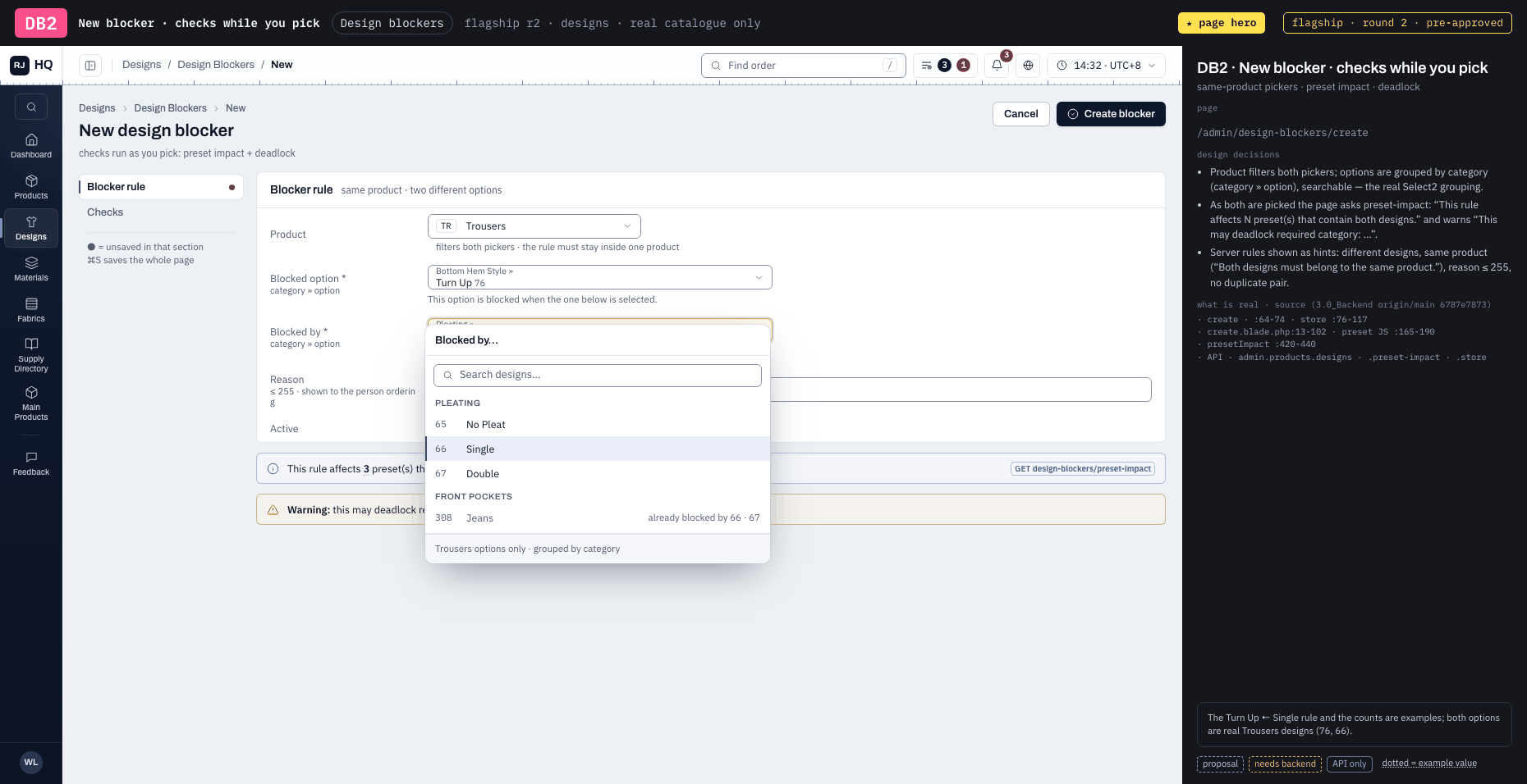 DB2 · New blocker · checks while you pick ★