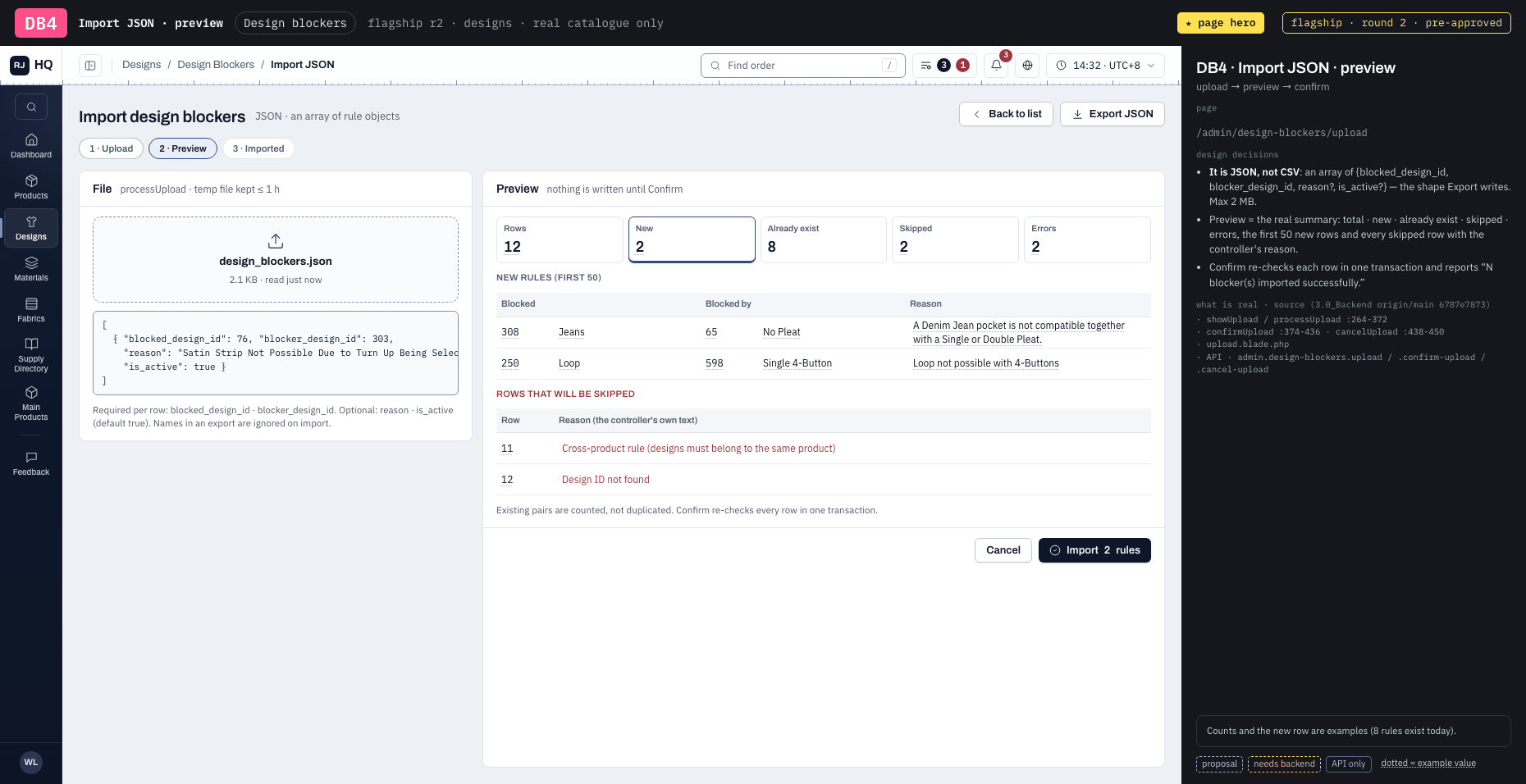 DB4 · Import JSON · preview ★