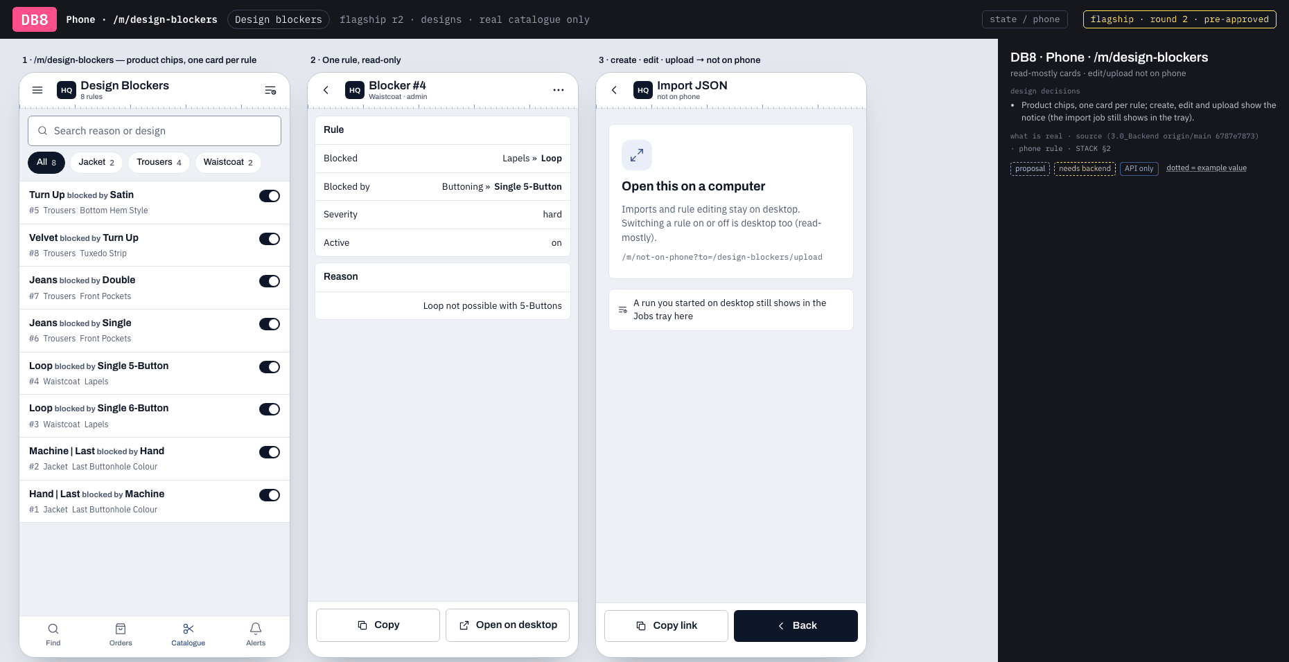 DB8 · Phone · /m/design-blockers